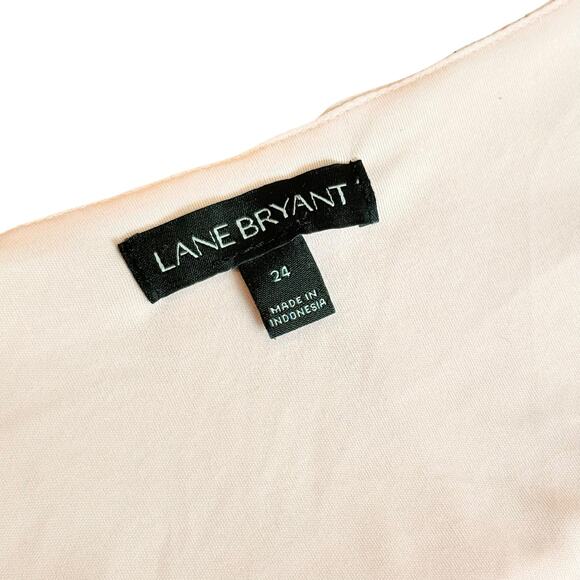 Lane Bryant Pink Ruffled Floral V-Neck Romantic Cottagecore Dainty Blouse 24 3X - Picture 7 of 11